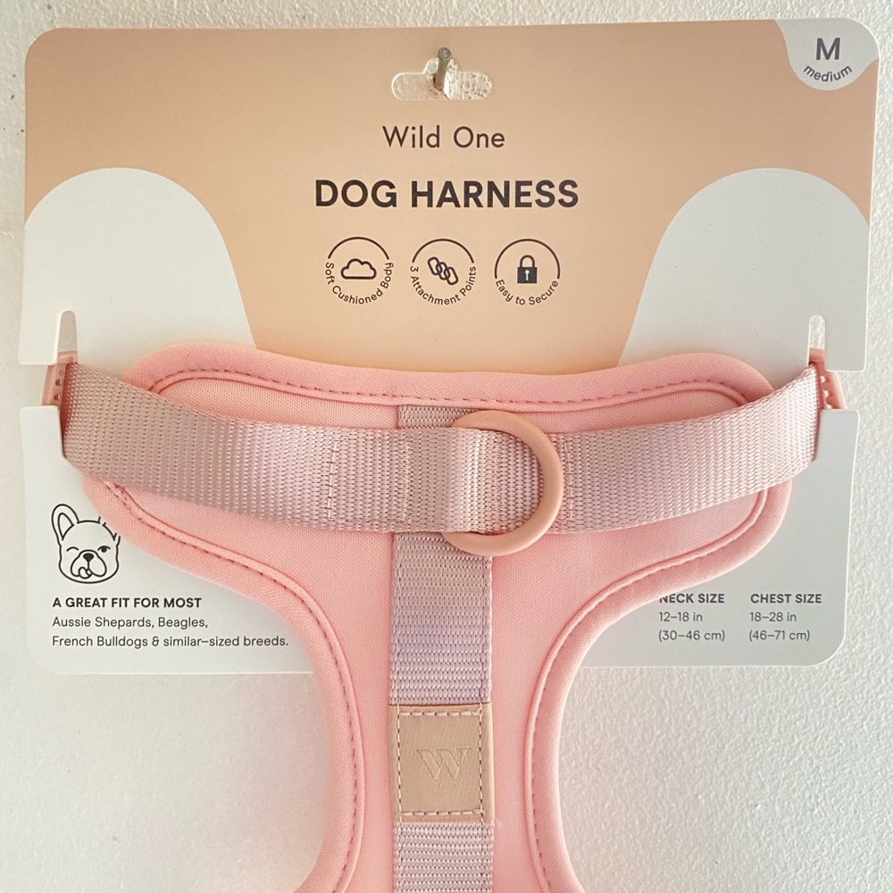 Wild One Dog Harness Pink Size Medium for Shepards, Beagles, Bulldogs, more - Picture 2 of 4